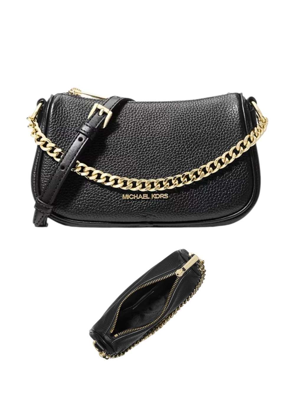 Michael KORS-Carmela Small Pebbled Leather Convertible Crossbody Bag